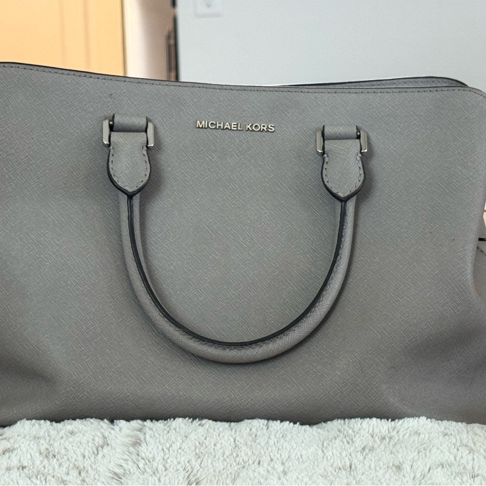 Michael Kors Gray Tote Bag with Matte Finish
